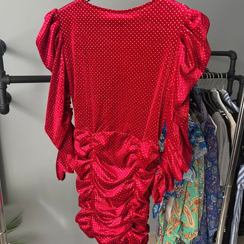 Velvet dresses black and burgundy with silver dots new, one size