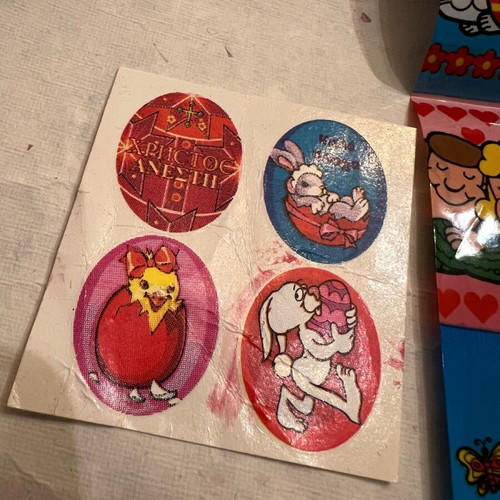 Vintage stickers for Easter eggs and transfers like new, set of 4