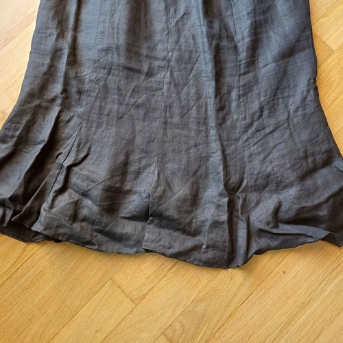 Linen black midi skirt slanted like new