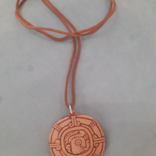 Vintage pendant with leather cord from the 70s