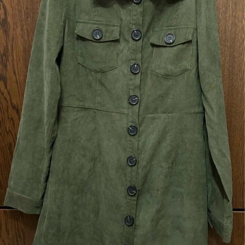 Corduroy midi dress Doca green like new