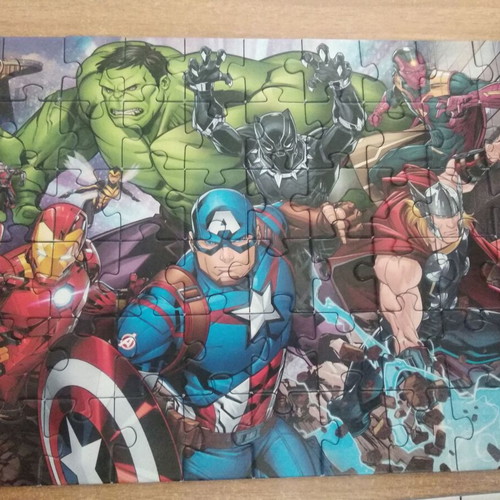 Avengers puzzles 2x60 pcs and Spiderman used