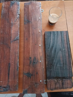 Σανίδες καστανιάς μεταχειρισμένες, πακέτο 4 τεμαχίων από βαρέλι Αγίου Όρους