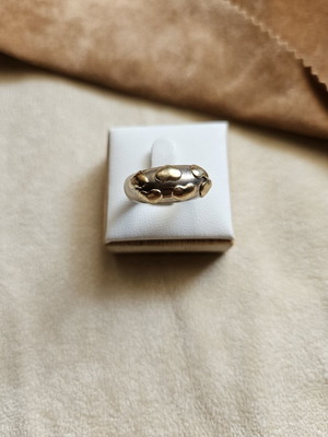 Vintage ring 750 and 925 with 18K gold hearts