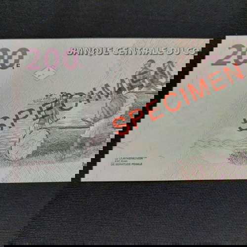 SPECIMEN. CONGO 200 FRANCS.