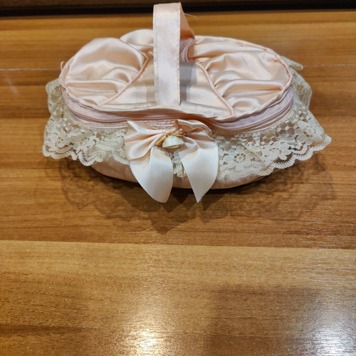 Satin toiletry bag with lace like new