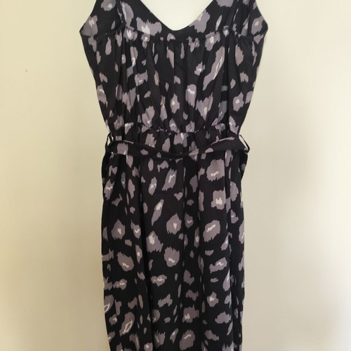 Leopard Print Dress black and grey used, size Large, summer