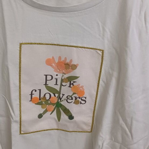 Energiers children's short-sleeve white t-shirt like new with sequins