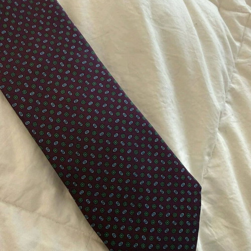 Silk tie Oxford Company like new, burgundy with micro pattern