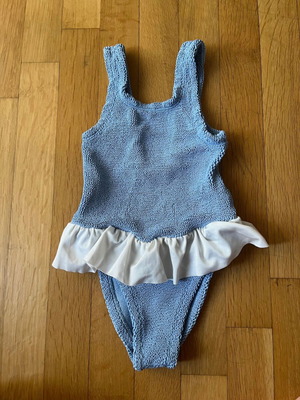 Hunza G Kids Denise One-Piece Swimsuit Blue like new