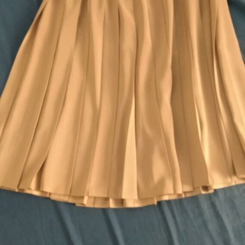 Pleated evening skirt like new, beige, size 46