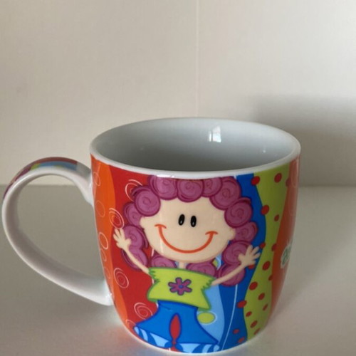 Vintage colorful mug like new, over 30 years old