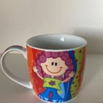 Vintage colorful mug like new, over 30 years old