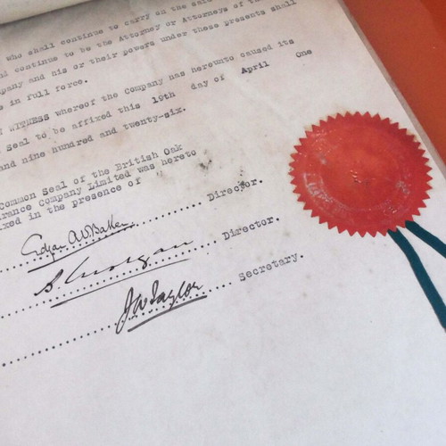 Power of Attorney document used from English insurance company for Greek contracts 1926