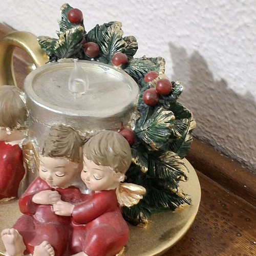Christmas decorative angels with LED candle like new