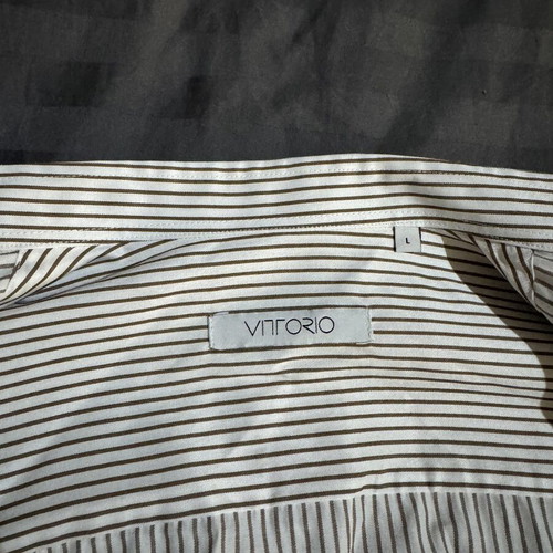 Vittorio Artist men's dress shirt size L beige like new