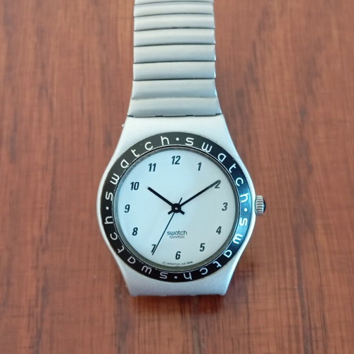 Swatch Irony watch used, metal bracelet, silver color