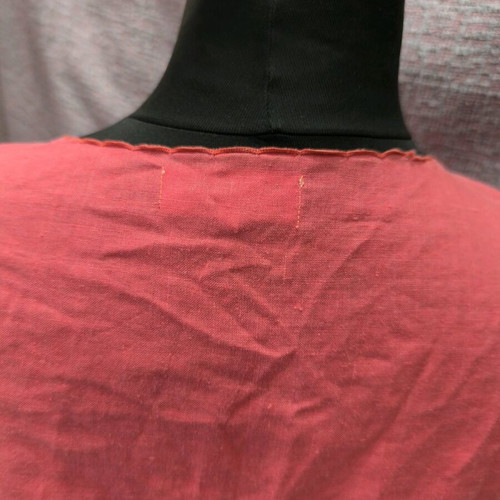 Linen shirt with embroidery like new, size M-L, red/coral