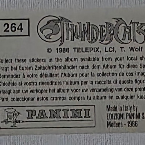 1986 Panini Thundercats Sticker #254