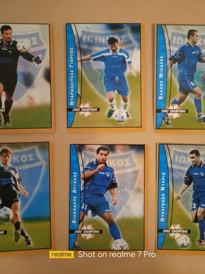 Eurochampion 2002 Ionikos football stickers, pack of 6