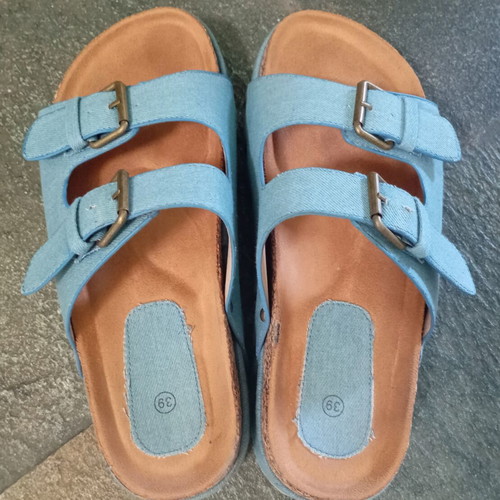 Denim flatform sandals like new, turquoise, size 39, 5.5 cm heel