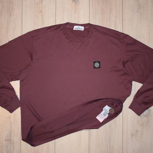 Stone Island long-sleeved patch T-shirt size 3XL used, red