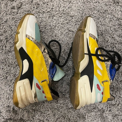 Nak sneakers leather patent with animal print like new