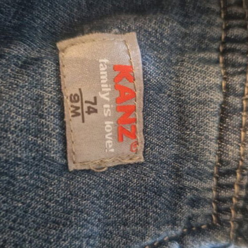 Kanz denim salopette with short-sleeve shirt new for 6-9 months