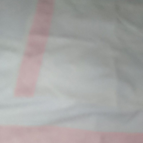 Half-double bed sheet with pink border, cotton, pillowcase included