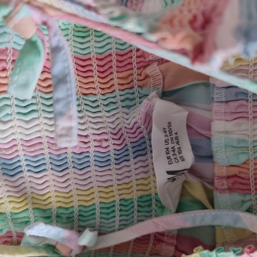Girls' dress H&M colorful used, size 98-104 cm, 3-4 years
