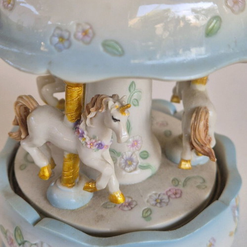 Vintage music carousel with unicorns like new