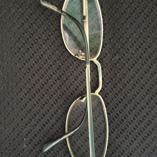 Eye Glasses Myopia Metal Frame With Case Used, Gray