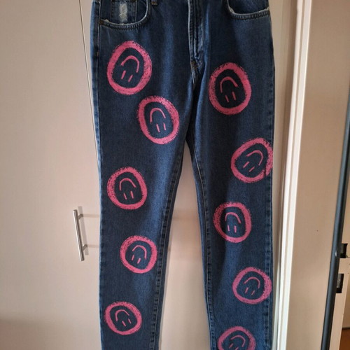 One Teaspoon denim pants like new, size 26, blue with pink