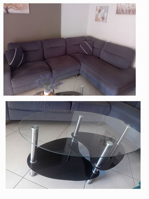 Corner sofa and Ravenna coffee table like new