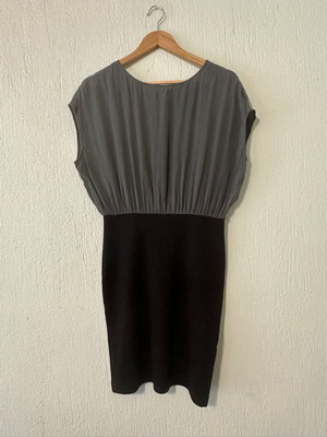 YAS silk blend dress with olive top and black skirt