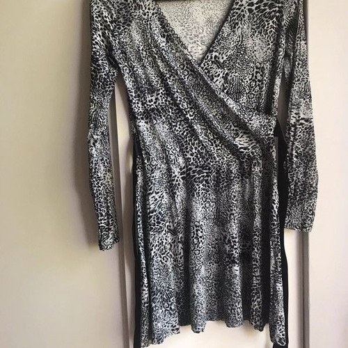 Hype Women's Mini Dress Animal Print Like New With Satin Belt