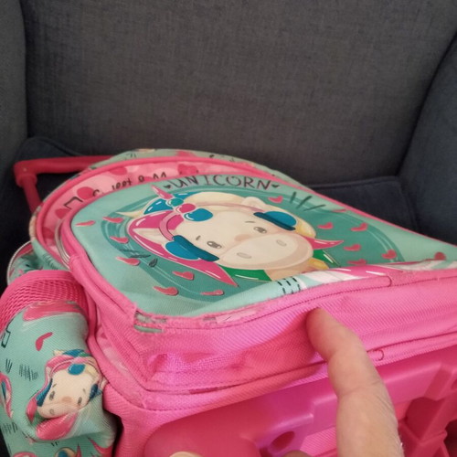 Children's daycare bag used with wheels and playful designs