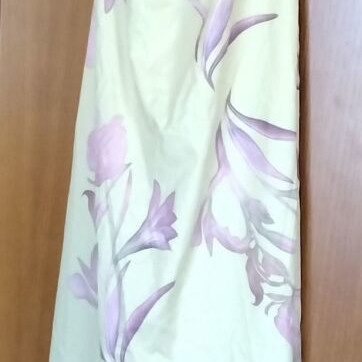Floral dress size L backless, new, yellow and pink