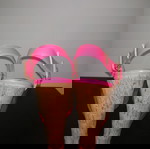  Pip-toe exe πλατφόρμες, λουστρίνι, μπεζ-φούξια, barbie core