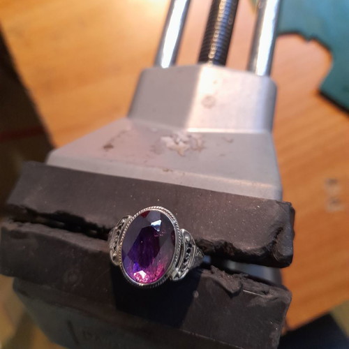 Handmade silver ring new with turquoise and lapis lazuli