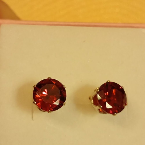 Steel earrings burgundy color new