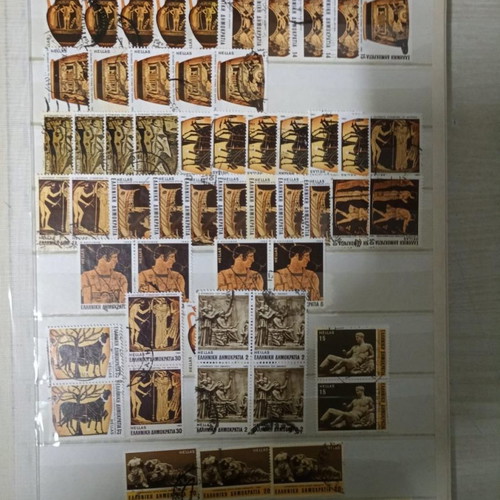Leuchtturm A4 stamp album used with 1500 Greek stamps