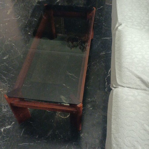Living room set used, beige three-seater sofa, two-seater, coffee tables