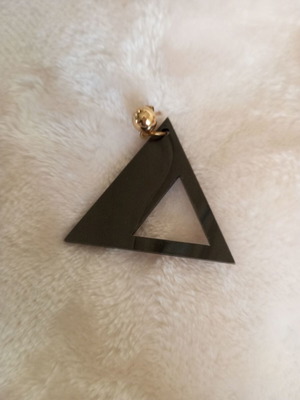 Handmade plexiglass earrings like new, black and gold