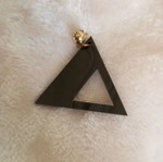 Handmade plexiglass earrings like new, black and gold