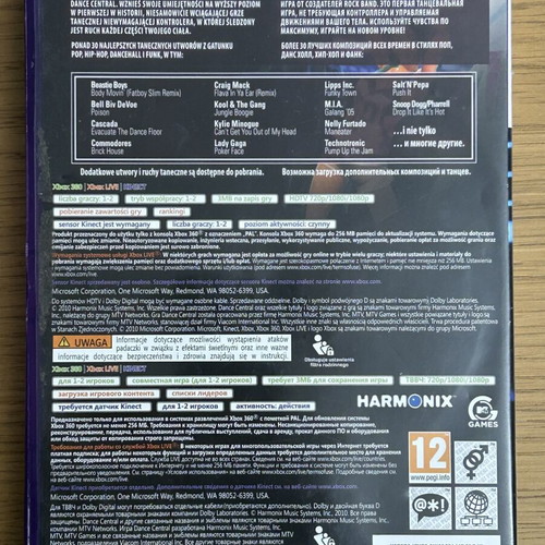 Dance Central Xbox 360 Kinect game used