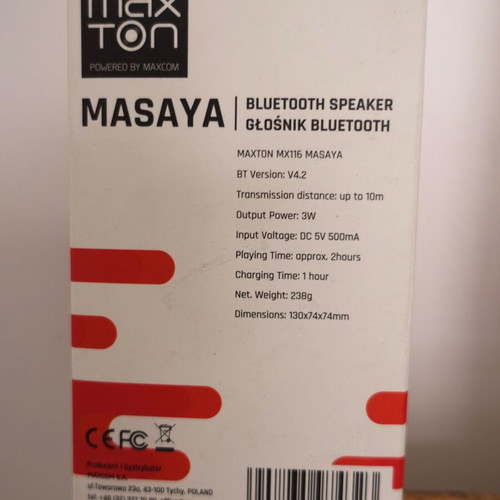 MaxCom Maxton Masaya MX116 Bluetooth speaker 3W with radio new