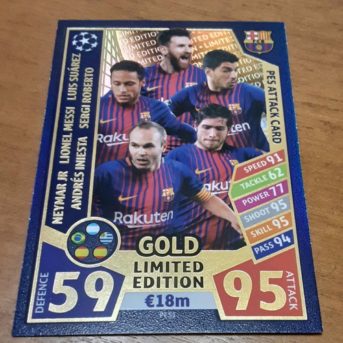 Topps Match Attax UEFA Champions League Gold Limited Edition collectible cards like new, 3 pcs