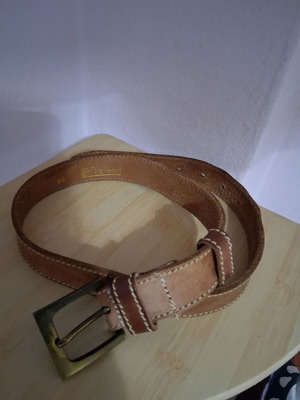 Women's leather belt tan used, size 90