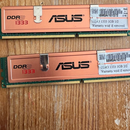Asus 1333 DDR3 2 x 1GB like new